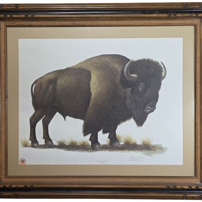 Ray Harm Monarch of the Plains American Bison Lithograph