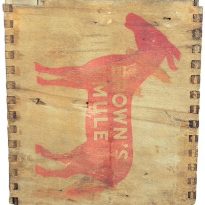 Vintage Brown's Mule R.J. Reynolds Tobacco Co. Wooden Shipping Crate
