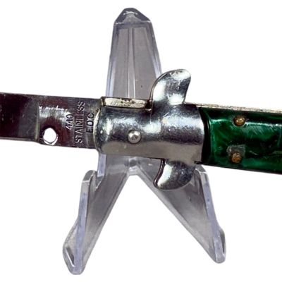 E.D.C. 8.5 Inch Automatic Stiletto Knife with Green Pearloid Handle