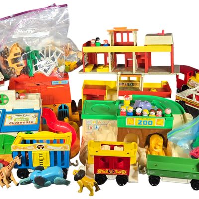 A Collection of Vintage Fisher-Price Little People Play Family Playsets and Accessories