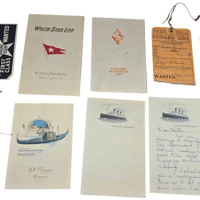 A Collection of White Star Line and Cunard Line Ocean Liner Ephemera, 1928