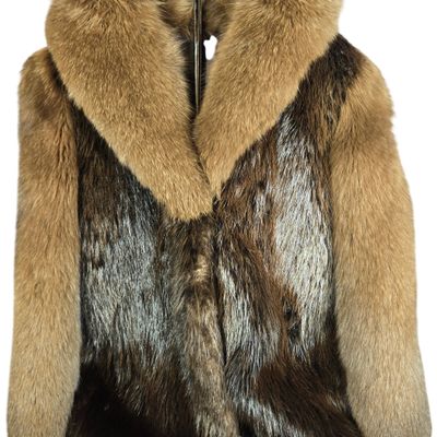 Vintage DASCO Two-Tone Red and Silver Fox Fur Jacket