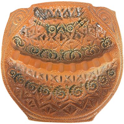 Tilso Japan Mid-Century Modern Relief-Molded Ceramic Ashtray