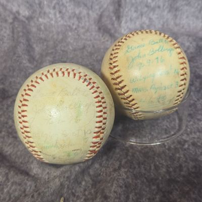 Two Vintage Signed Autographed Baseballs