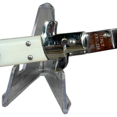 Italian Stiletto Automatic Knife with Imitation Ivory Scales