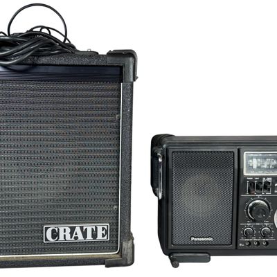Two Vintage Audio Electronics Including Crate B-10 Bass Amplifier and Panasonic RF-2900 Shortwave Radio