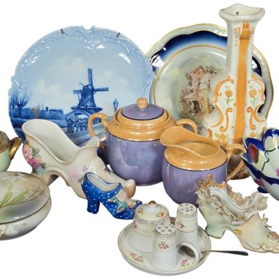 A Collection of Vintage Porcelain and Decorative Ceramics Including RS Germany and Nippon