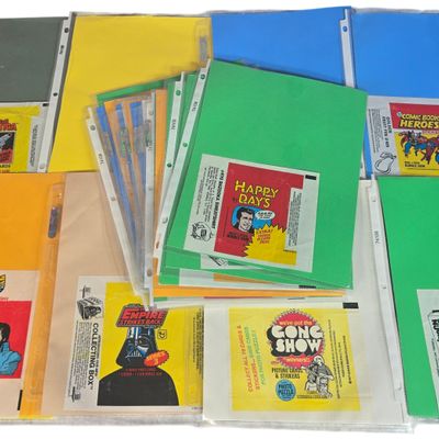 A Collection of Vintage Non-Sport Bubble Gum Wrappers Including Star Wars Topps and Donruss 1971-1983