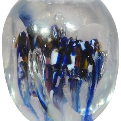Vintage Signed Art glass Paperweight