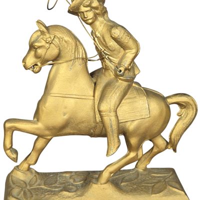 Buffalo Bill Wild West Show Spelter Metal Souvenir Figurine on Horseback