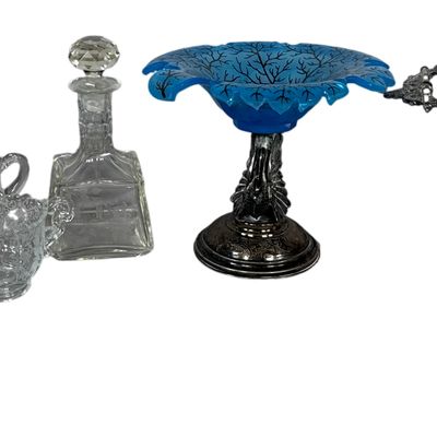 A Collection of Silver-Plated and Etched Glass Tableware