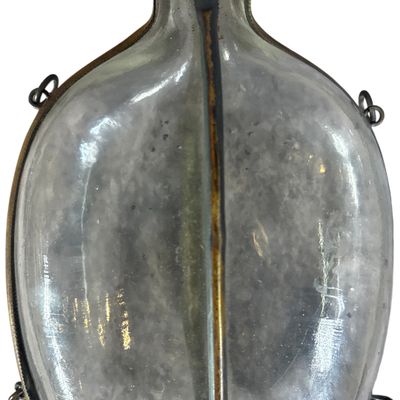 Antique Glass and Metal Wire Cage Minnow Trap