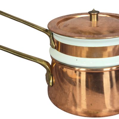 Taurus Portugal Professional Three Piece Copper and Ceramic Double Boiler