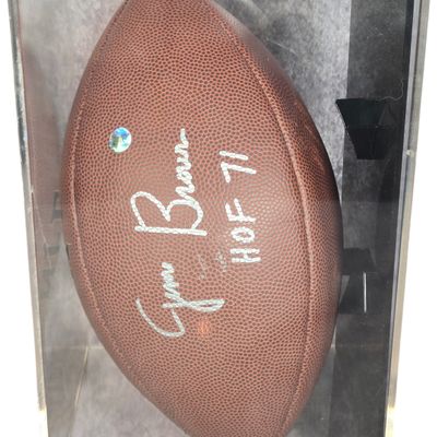 Jim Brown Autographed Wilson Official Size NFL Football with HOF 71 Inscription