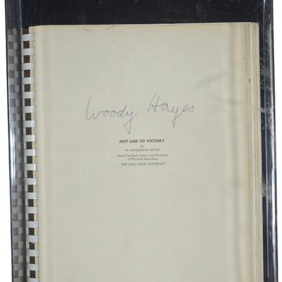 Woody Hayes Signed Hot Line to Victory 1969 Ohio State University Football Coaching Manual