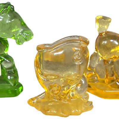 A Trio of Heisey and Imperial Glass Oscar Horse and Bird Figurines