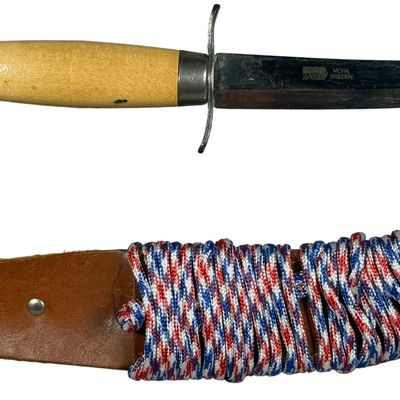 Vintage Edge Mark Mora Sweden Scout Fixed Blade Knife with Leather Sheath
