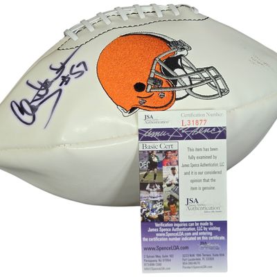 Clay Matthews Jr. Autographed Cleveland Browns Full Size Commemorative Logo Football JSA COA