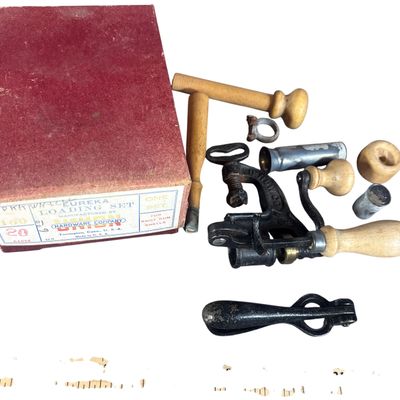 A Set of Union Hardware Company Eureka No. 160 20 Gauge Shotgun Shell Loading Tools