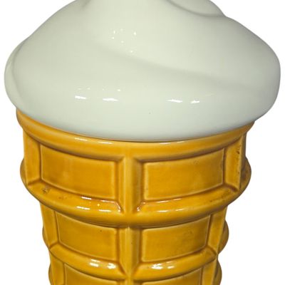 Vintage Japanese Ceramic Soft Serve Ice Cream Cone Cookie Jar