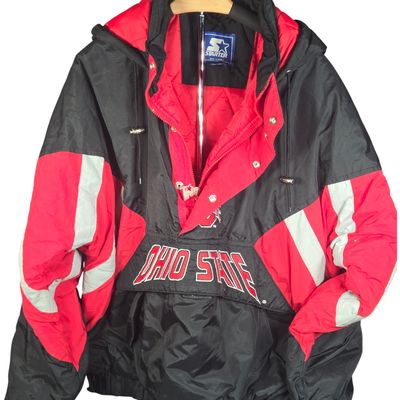 Vintage 1990s Ohio State Buckeyes Starter Hooded Pullover Padded Jacket Size XL