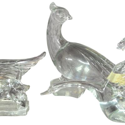 A Collection of Four Heisey Clear Molded Glass Animal Figurines