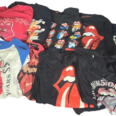 A Collection of Rolling Stones Graphic Apparel Including A Bigger Bang Tour and Fifty Years Commemorative Items