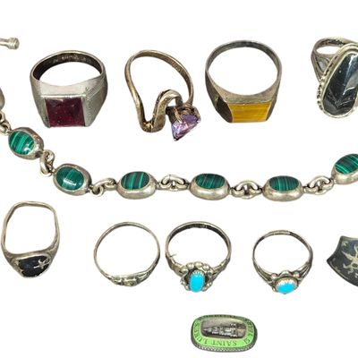 A Collection of Vintage Sterling Silver and Multi-Stone Jewelry including Taxco and Mexican Pieces
