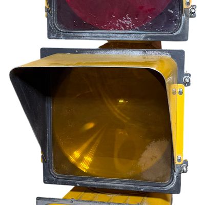 3M and Marbelite Yellow Metal Three Section Traffic Signal