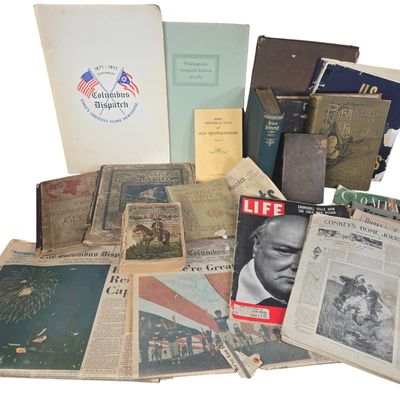 A Collection of Vintage American and International Books, Magazines, and Historical Newspapers