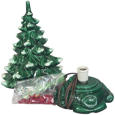 Atlantic Mold Lighted Ceramic Christmas Tree Dated 1974