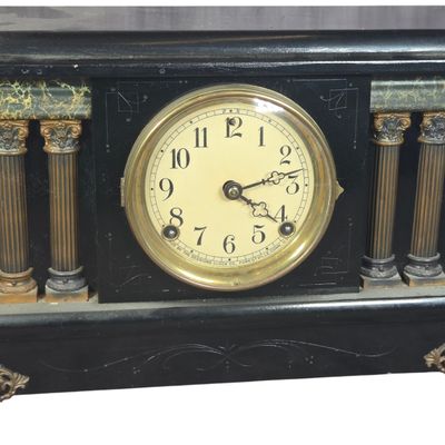Sessions Architectural Black Mantel Clock