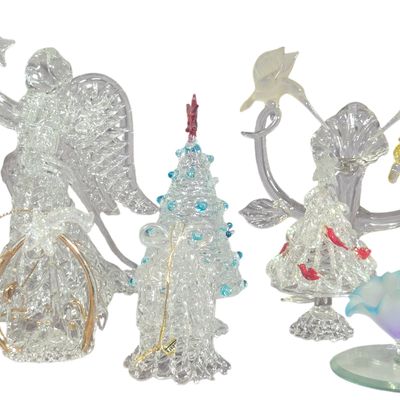 A Collection of 10 Hand-Blown and Spun Glass Figurines and Ornaments