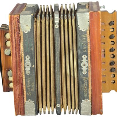 Antique Vulkan German Diatonic Button Accordion with Steel Bronze Reeds