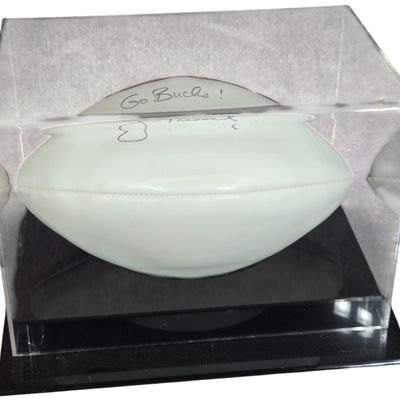 Jim Tressel Autographed Wilson NFL The Duke Football with Go Bucks Inscription