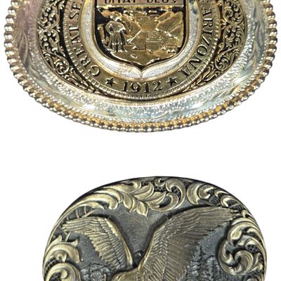 Two Award Design Medals Inc Belt Buckles Including Arizona Silversmith Collection