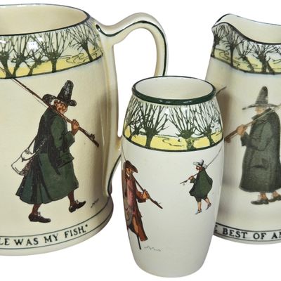 A Trio of Royal Doulton Isaac Walton Ware Ceramics
