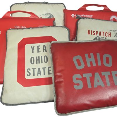 A Lot of Five Vintage Ohio State Buckeyes Vinyl Stadium Seat Cushions