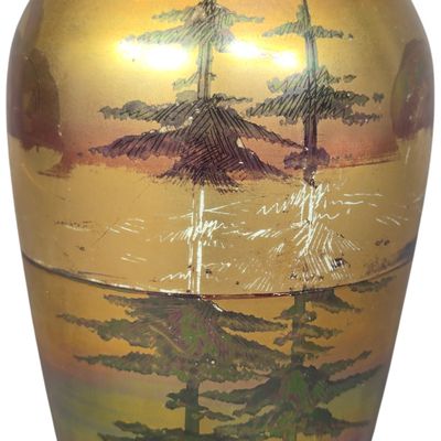 Weller Lasa Iridescent Art Pottery Landscape Vase