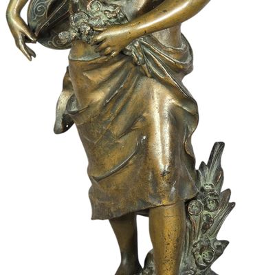 Auguste Moreau La Cigale Spelter Sculpture