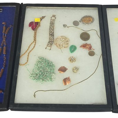 A Collection of Vintage Costume Jewelry and Commemorative Pins