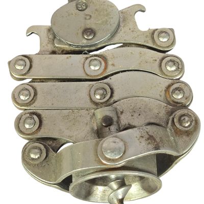 Vintage French Zig-Zag Nickel-Plated Steel Concertina Corkscrew