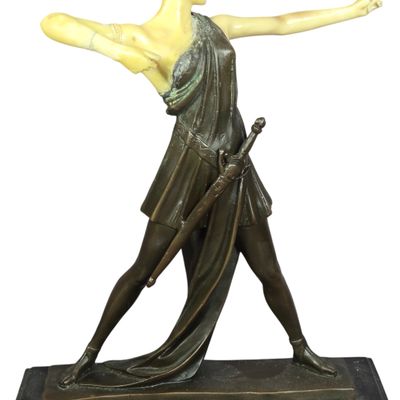 Ferdinand Preiss Art Deco Chryselephantine Amazon Archer Sculpture