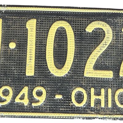 1949 Ohio Waffle Texture License Plate