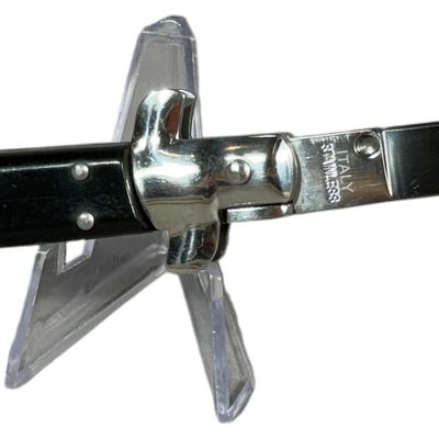 Italian Stiletto Automatic Knife with Black Synthetic Scales