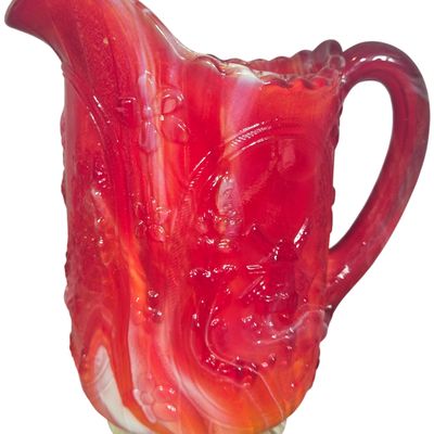 Imperial Glass Company Red Slag Glass Windmill Pattern Pitcher