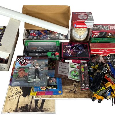 A Collection of NASCAR, Ohio State University, and Sports Memorabilia Including Autographs and Die-cast Vehicles