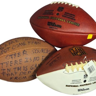 A Trio of Wilson NFL Footballs Including The Duke Official Game Ball and Commemorative Edition
