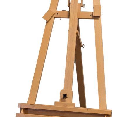 A Large Beechwood H-Frame Studio Artist Easel