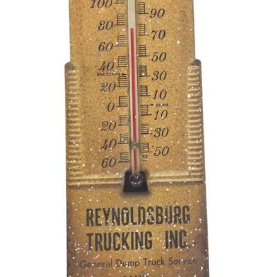 Vintage Reynoldsburg Trucking Inc Advertising Metal Wall Thermometer